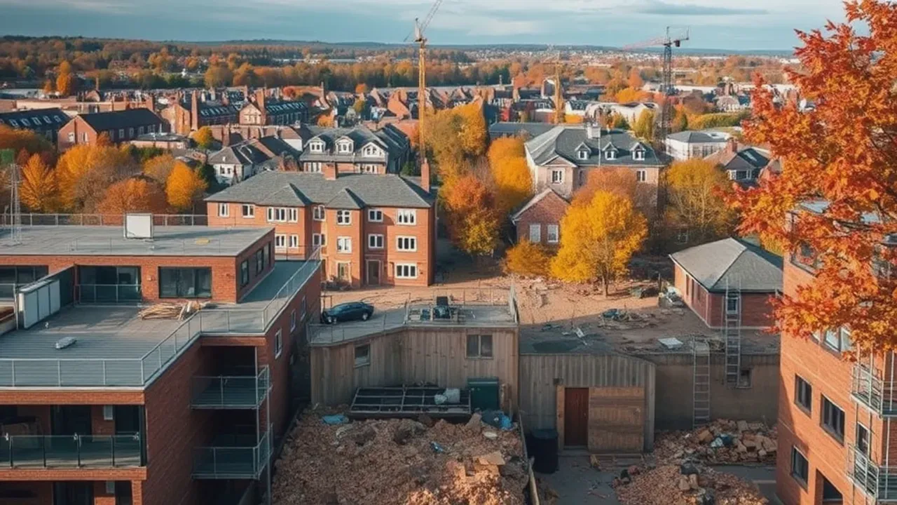An elevated view across a site relevant to Building Through a Manchester Autumn: Timing Your Renovation Before the Weather Turns near Manchester